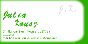 julia kousz business card